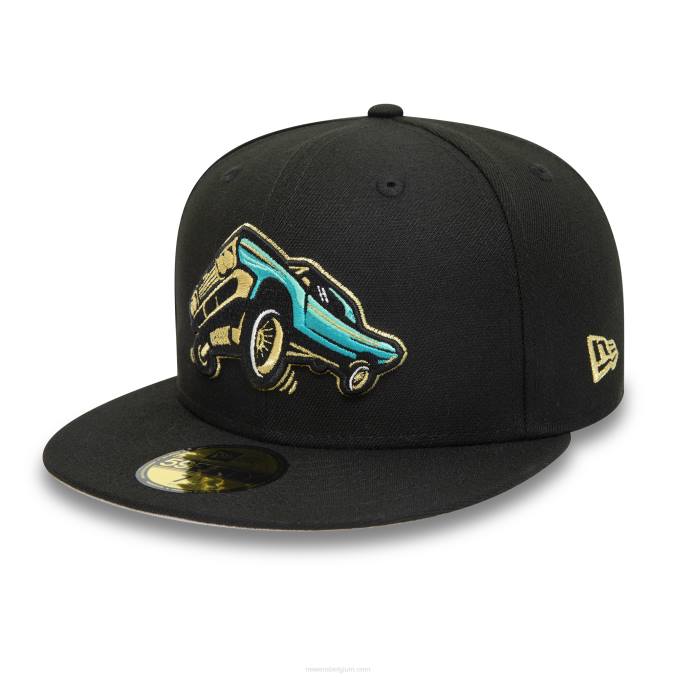 New Era fresno grizzlies milb zwarte 59fifty getailleerde pet BT24273