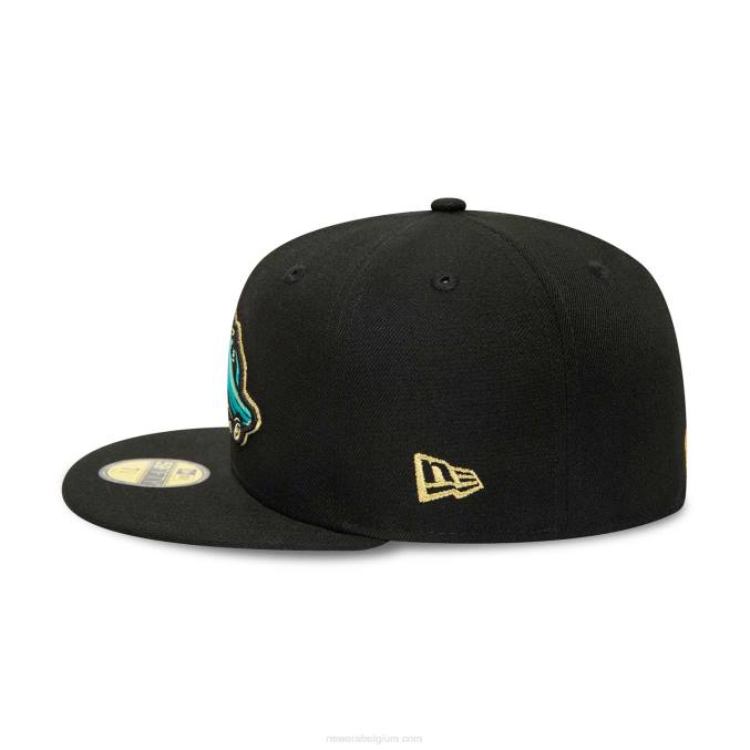 New Era fresno grizzlies milb zwarte 59fifty getailleerde pet BT24273