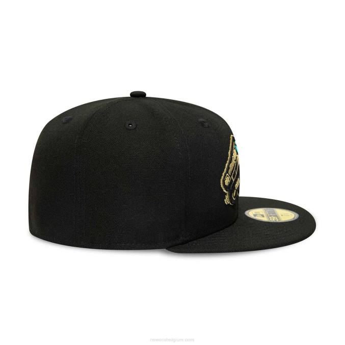 New Era fresno grizzlies milb zwarte 59fifty getailleerde pet BT24273