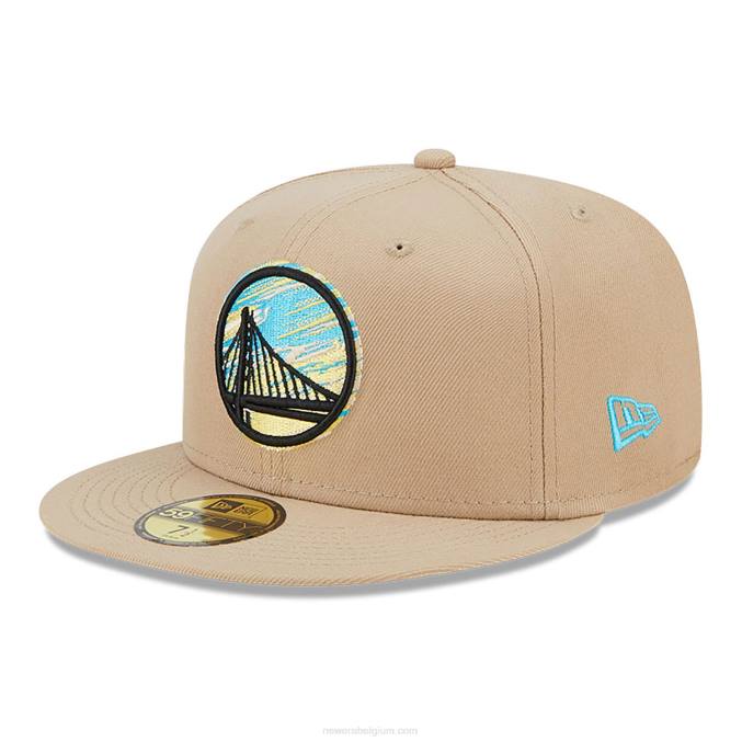 New Era golden state warriors team neonbeige 59fifty getailleerde pet BT24382