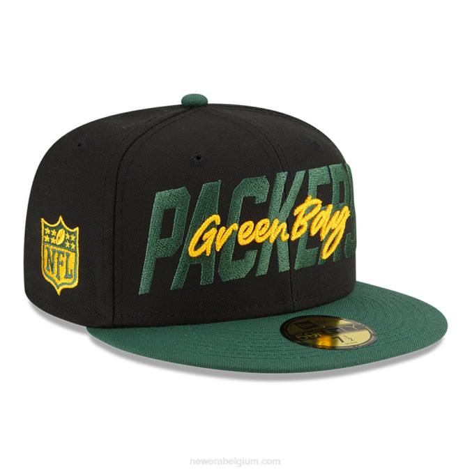 New Era green bay packers nfl draft black 59fifty fitted cap BT24912