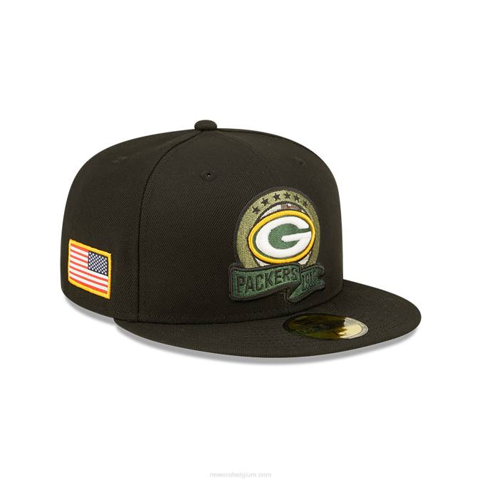 New Era green bay packers nfl salute to service black 59fifty fitted cap BT241356