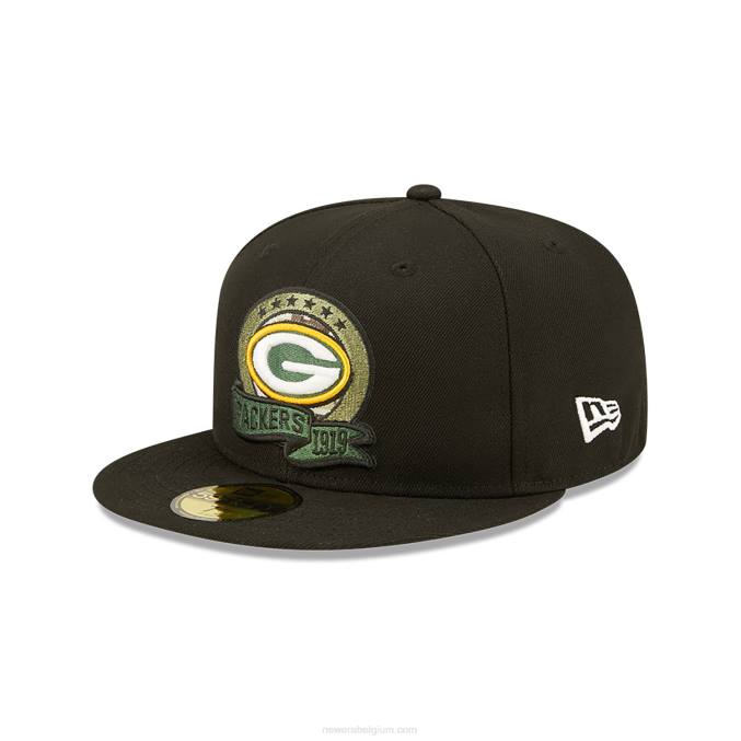 New Era green bay packers nfl salute to service black 59fifty fitted cap BT241356