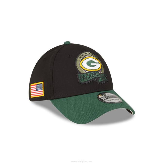 New Era green bay packers nfl salute to service zwarte 39thirty stretch fit pet BT242193