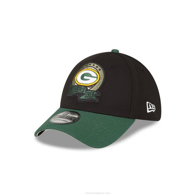New Era green bay packers nfl salute to service zwarte 39thirty stretch fit pet BT242193