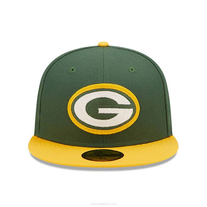 New Era groene bay packers ne letterman donkergroene 59fifty getailleerde pet BT24529