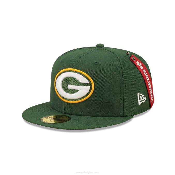 New Era groene bay packers x alpha industries groene 59fifty getailleerde pet BT24547