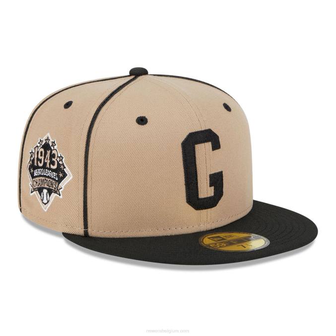 New Era homestead greys negro league beige 59fifty getailleerde pet BT24860
