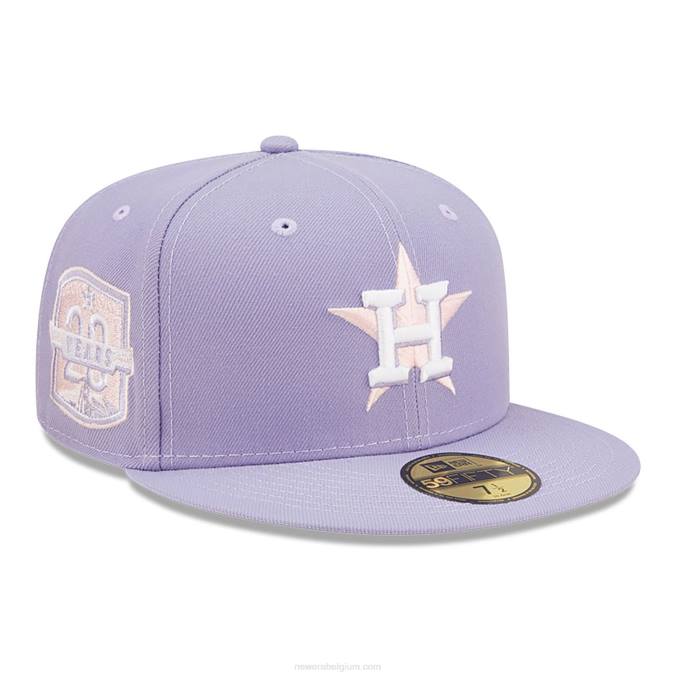 New Era houston astros 20 jaar lavendelkleurige 59fifty getailleerde pet BT241389