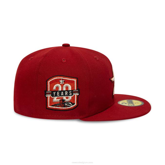 New Era houston astros 20 jaar rode 59fifty getailleerde pet BT24147