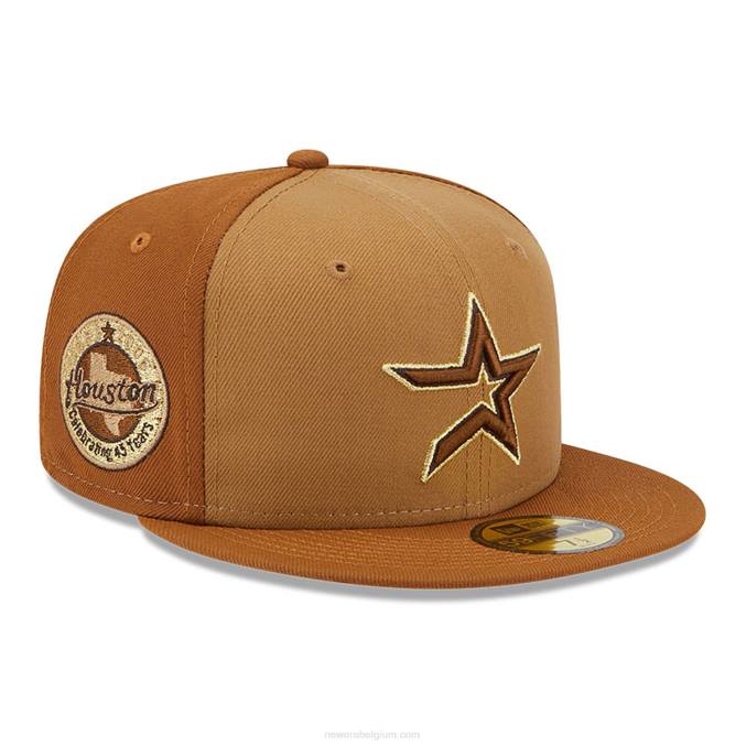 New Era houston astros driekleurige bruine 59fifty getailleerde pet BT24567