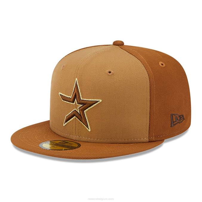 New Era houston astros driekleurige bruine 59fifty getailleerde pet BT24567