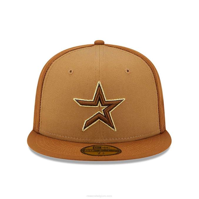 New Era houston astros driekleurige bruine 59fifty getailleerde pet BT24567