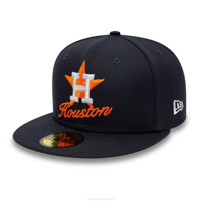 New Era houston astros dubbel logo marine 59fifty getailleerde pet BT24136