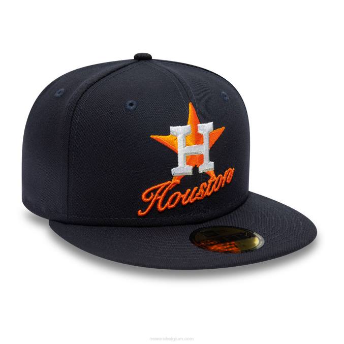 New Era houston astros dubbel logo marine 59fifty getailleerde pet BT24136