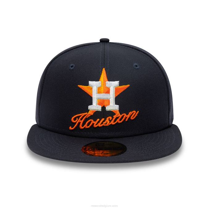 New Era houston astros dubbel logo marine 59fifty getailleerde pet BT24136