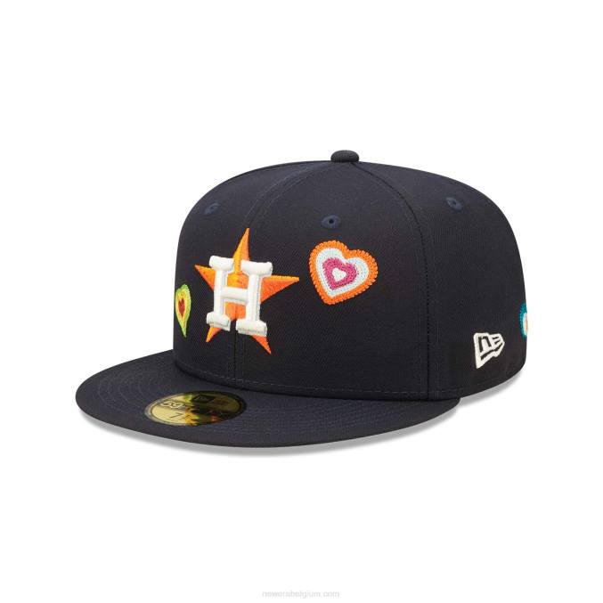 New Era houston astros kettingsteek hart marine 59fifty getailleerde pet BT241068
