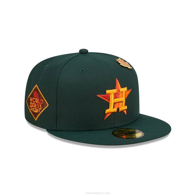 New Era houston astros lommerrijke donkergroene 59fifty getailleerde pet BT24350