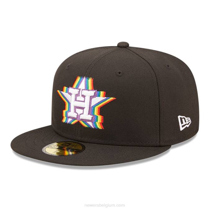 New Era houston astros mlb prismatisch zwart 59fifty getailleerde pet BT24789