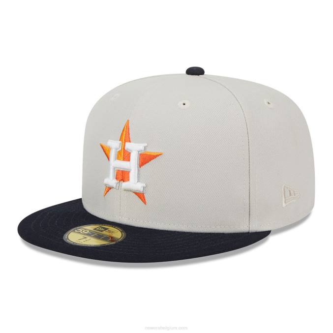 New Era houston astros varsity letter stone 59fifty getailleerde pet BT2467