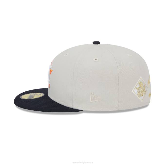 New Era houston astros varsity letter stone 59fifty getailleerde pet BT2467