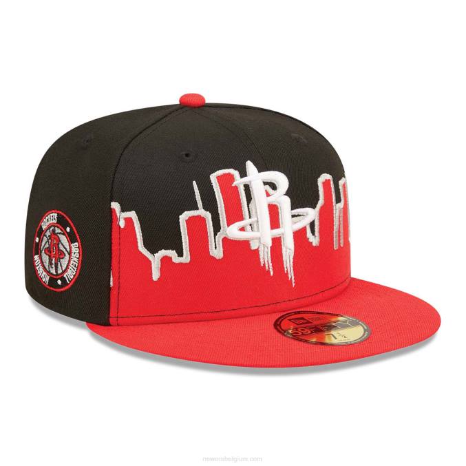 New Era houston rockets nba tip off 2022 zwarte 59fifty getailleerde pet BT241363