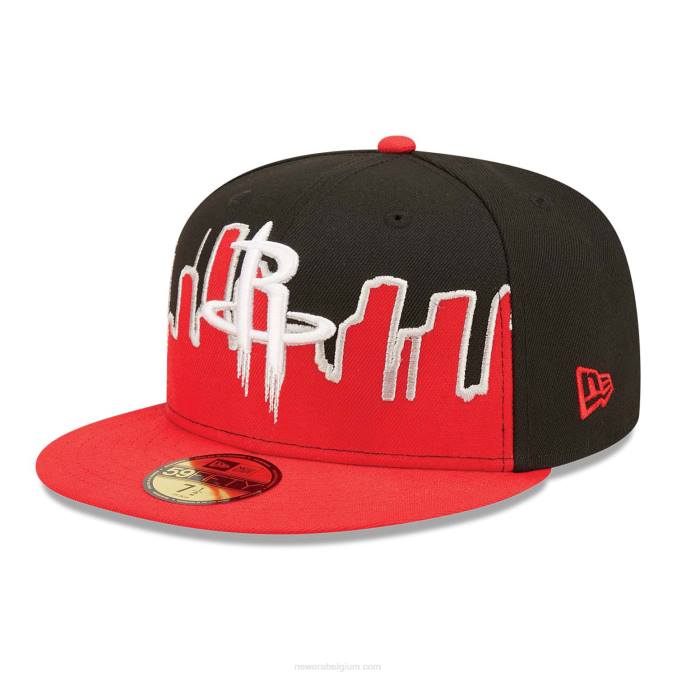 New Era houston rockets nba tip off 2022 zwarte 59fifty getailleerde pet BT241363