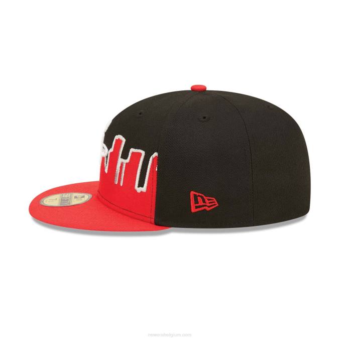 New Era houston rockets nba tip off 2022 zwarte 59fifty getailleerde pet BT241363