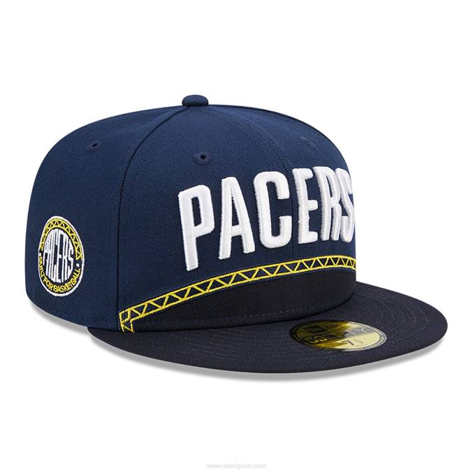 New Era indiana pacers authentics city edition donkerblauwe 59fifty fitted cap BT24880