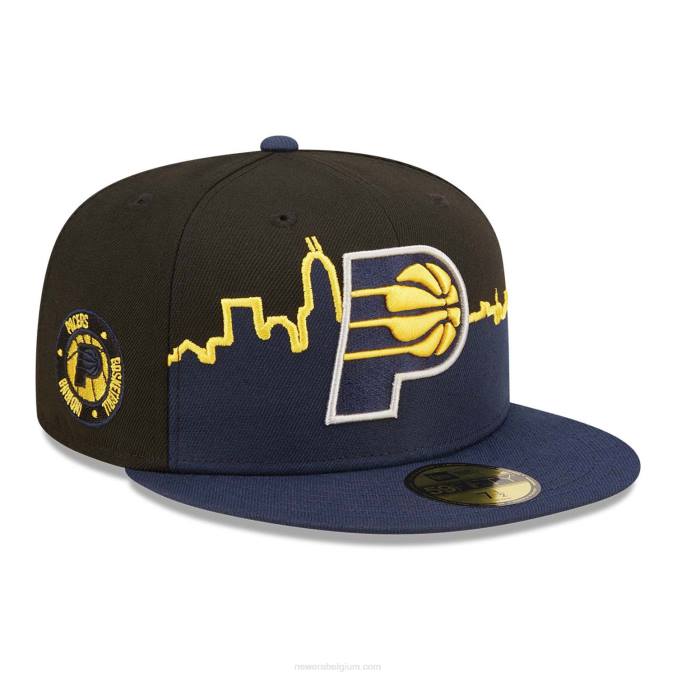 New Era indiana pacers nba tip off 2022 zwarte 59fifty fitted cap BT2498