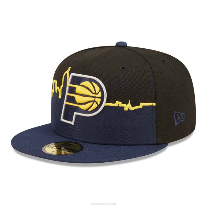 New Era indiana pacers nba tip off 2022 zwarte 59fifty fitted cap BT2498