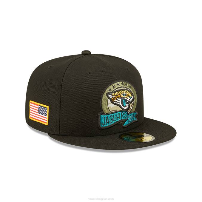 New Era jacksonville jaguars nfl salute to service zwarte 59fifty getailleerde pet BT24462