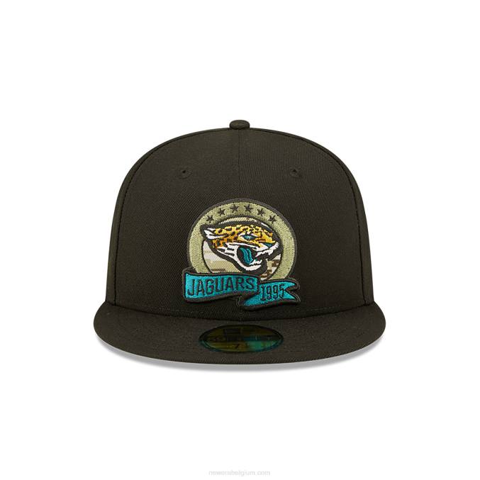 New Era jacksonville jaguars nfl salute to service zwarte 59fifty getailleerde pet BT24462
