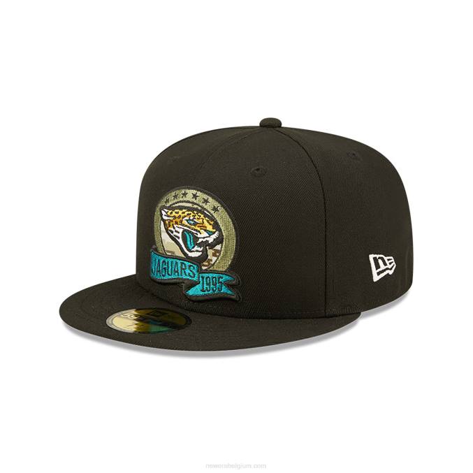 New Era jacksonville jaguars nfl salute to service zwarte 59fifty getailleerde pet BT24462