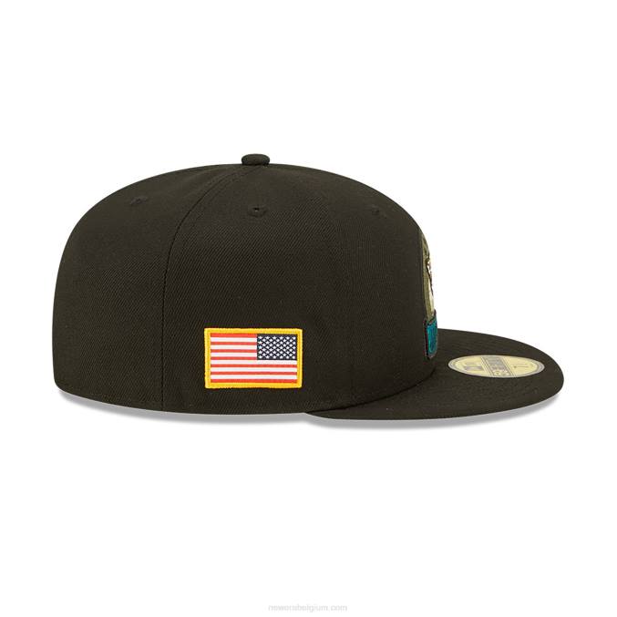 New Era jacksonville jaguars nfl salute to service zwarte 59fifty getailleerde pet BT24462