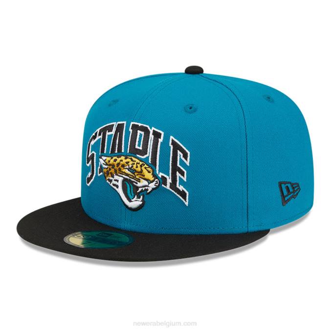 New Era jacksonville jaguars x nietje blauwe 59fifty getailleerde pet BT24607
