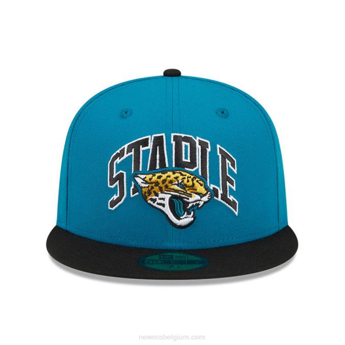 New Era jacksonville jaguars x nietje blauwe 59fifty getailleerde pet BT24607
