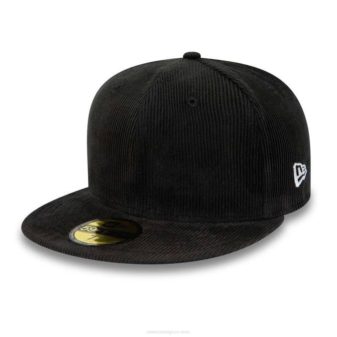 New Era koord zwart 59fifty getailleerde pet BT24150