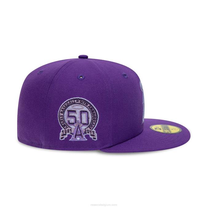 New Era la angels 50e verjaardag paarse 59fifty getailleerde pet BT24333