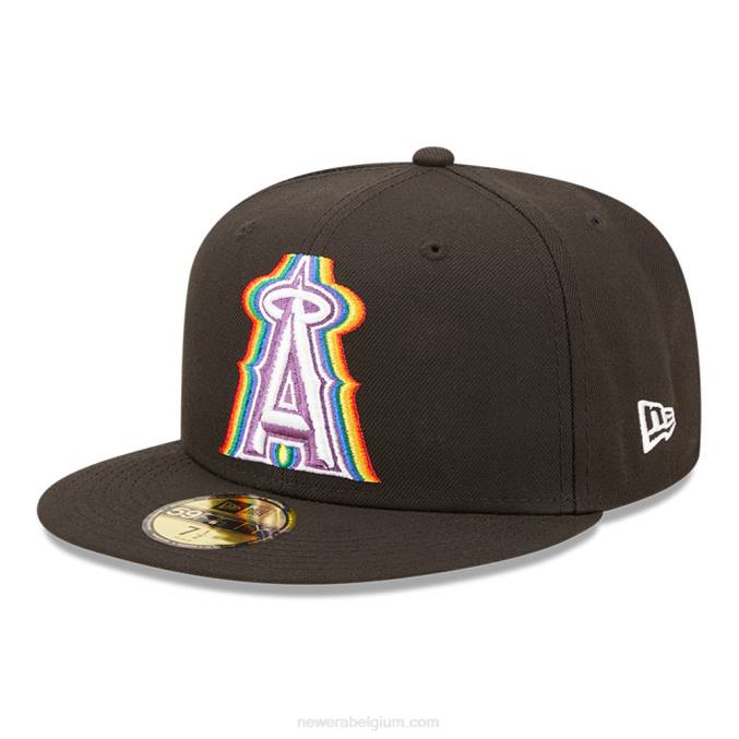 New Era la angels mlb prismatische zwarte 59fifty getailleerde pet BT24179