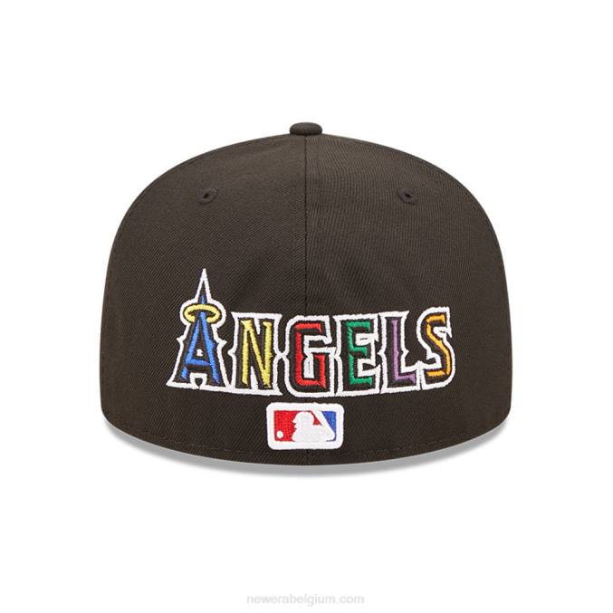 New Era la angels mlb prismatische zwarte 59fifty getailleerde pet BT24179