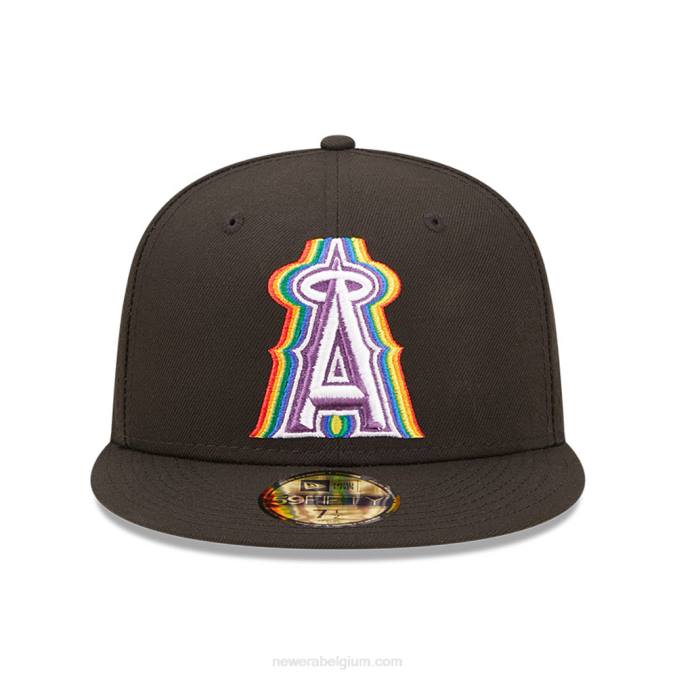 New Era la angels mlb prismatische zwarte 59fifty getailleerde pet BT24179