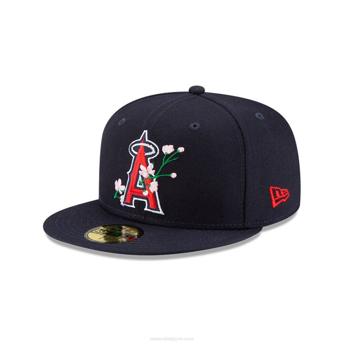 New Era la angels side patch bloom navy 59fifty getailleerde pet BT241019