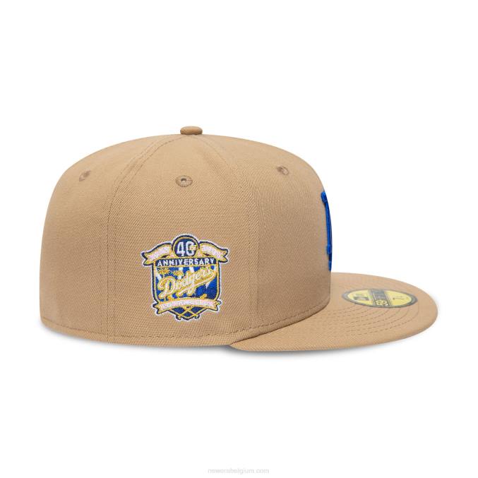 New Era la dodgers 40e verjaardag bruine 59fifty getailleerde pet BT241402