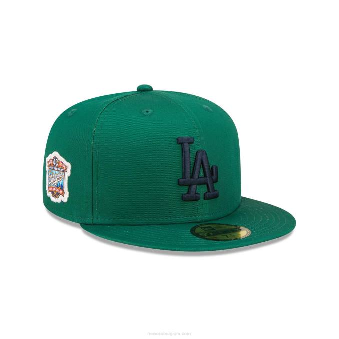 New Era la dodgers 40th anniversary donkergroene 59fifty getailleerde pet BT24766