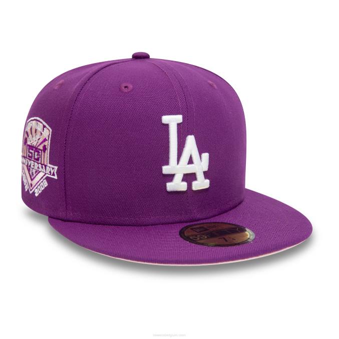 New Era la dodgers 50e verjaardag paarse 59fifty getailleerde pet BT2465