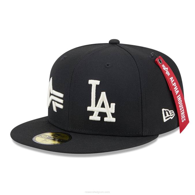 New Era la dodgers alpha industries x mlb zwarte 59fifty getailleerde pet BT24915