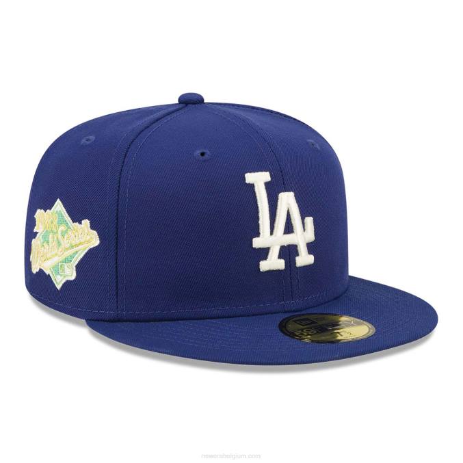 New Era la dodgers citrus pop donkerblauwe 59fifty getailleerde pet BT241059
