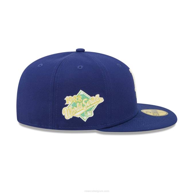 New Era la dodgers citrus pop donkerblauwe 59fifty getailleerde pet BT241059