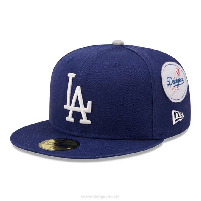 New Era la dodgers cooperstown patch blauw 59fifty pet BT241271